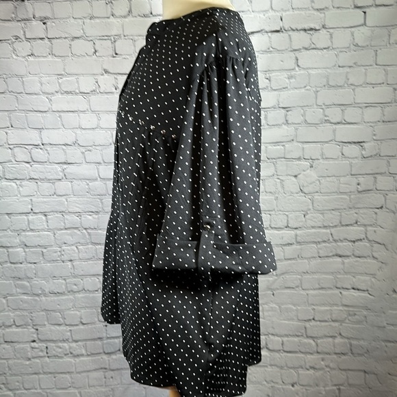 Cocomo Woman size 3X Black White Polka Dot Roll Tab Sleeve Popover Tunic NEW - Picture 16 of 16